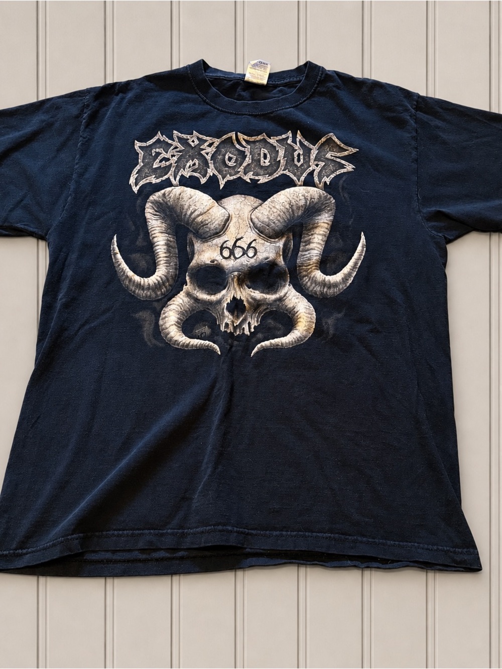 Exodus 2013 Tour Band T Shirt Skull 666 Black Size L